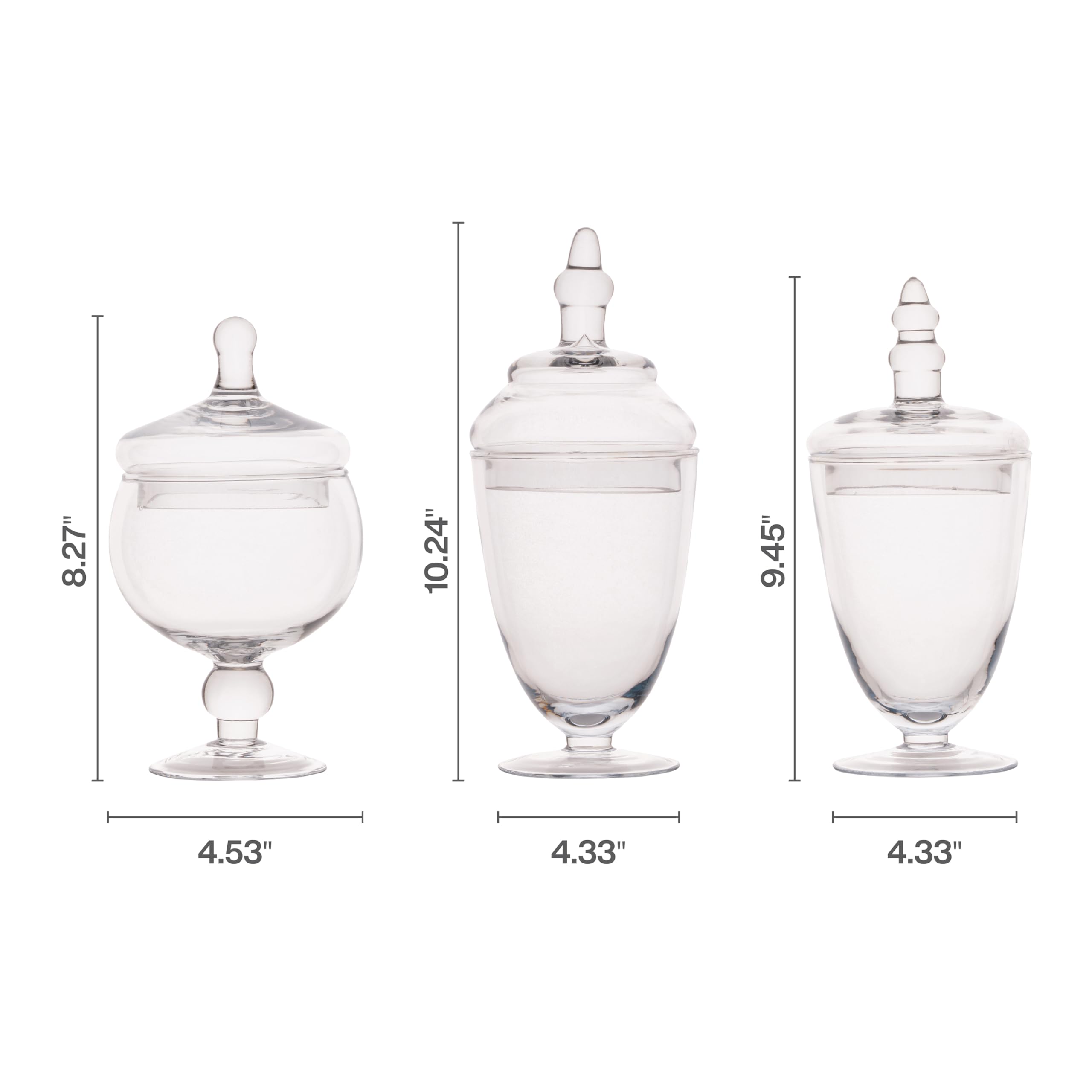 Elements apothecary jar 9.5in clear glass ideal on shelves