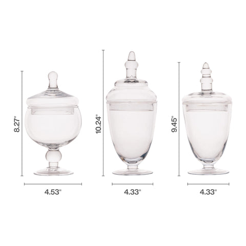 Elements apothecary jar 9.5in clear glass ideal on shelves