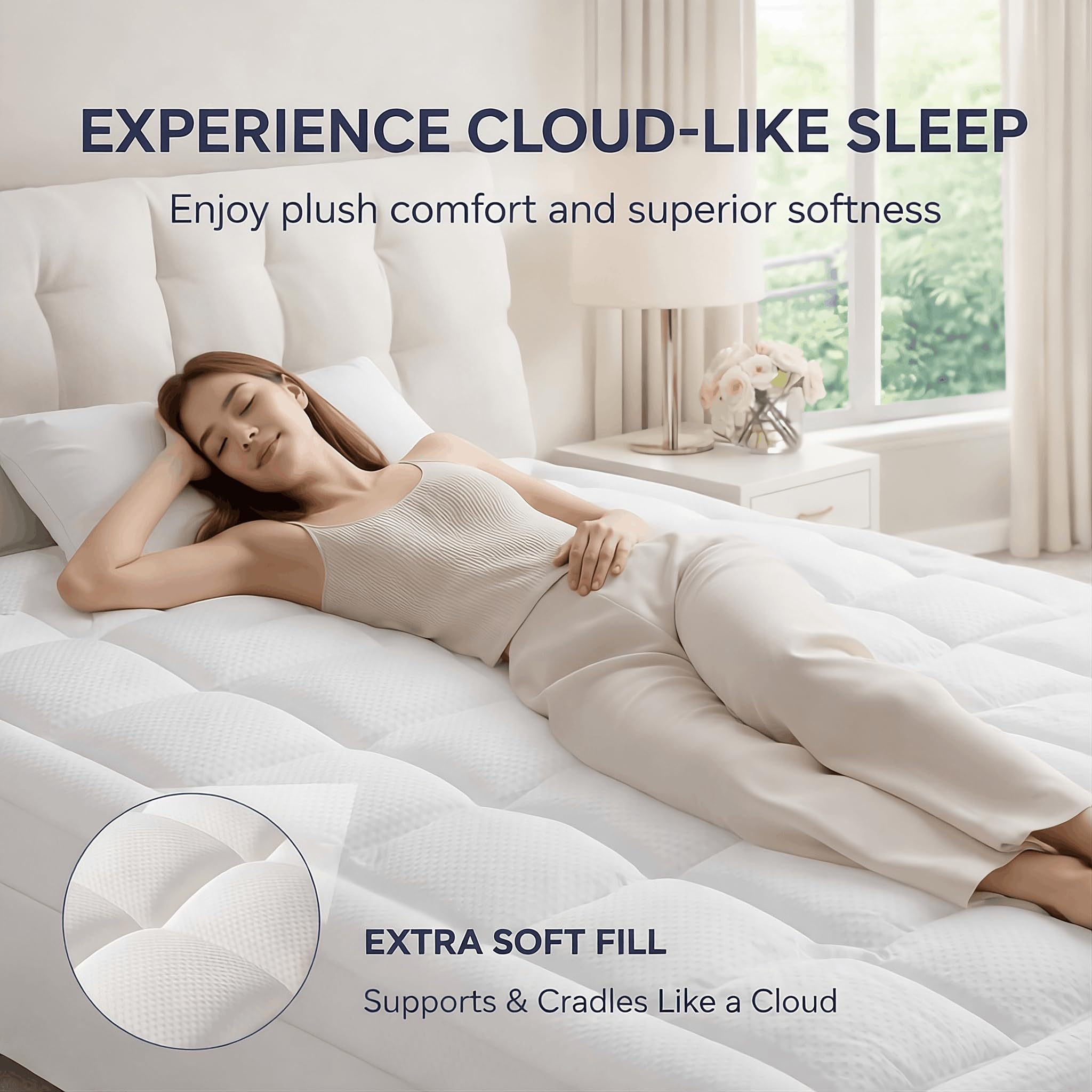 Elemuse breathable cover fabric delivering a cool, skin-friendly touch.