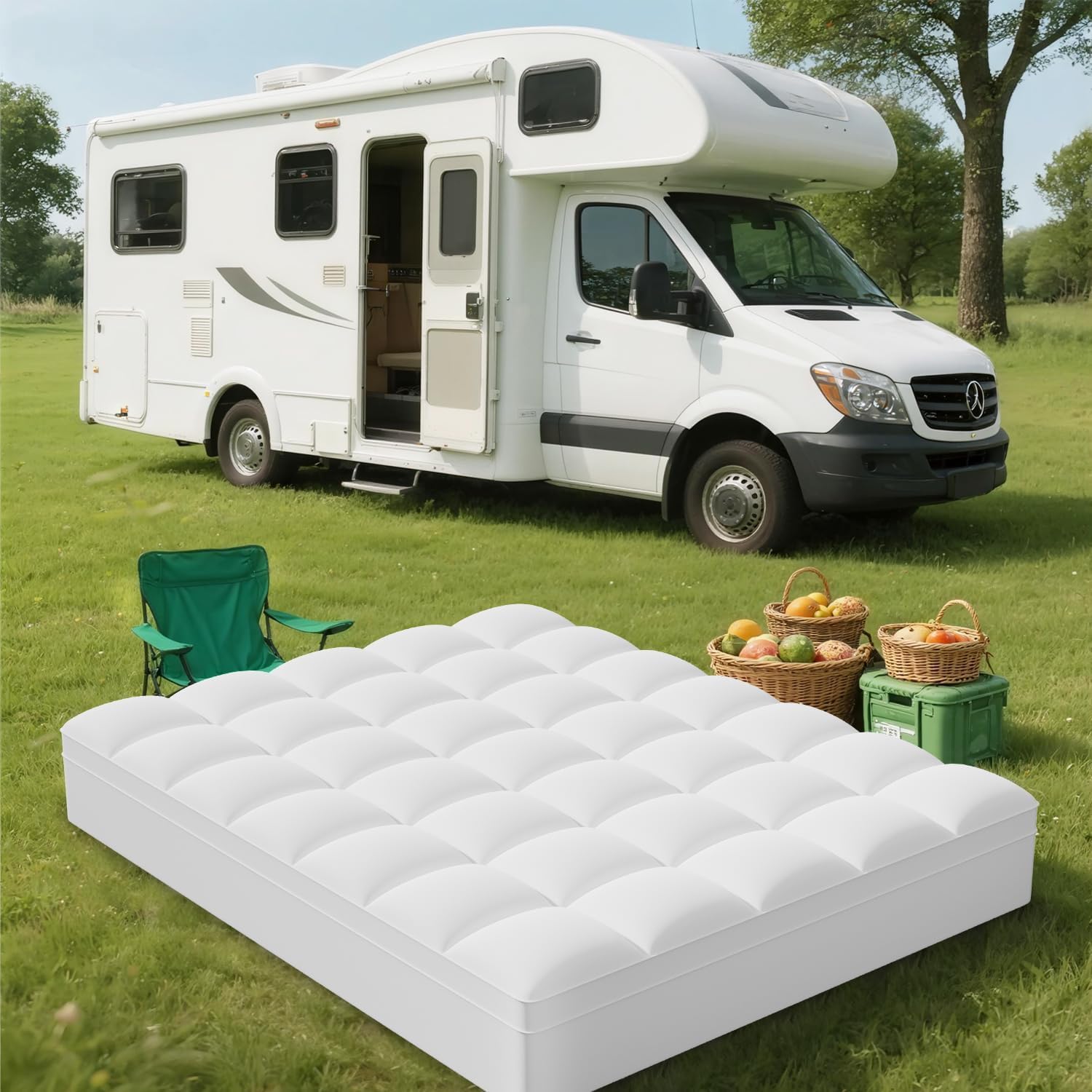 Elemuse deep-pocket 8-21in ensures secure fit and stable placement on thick mattresses.