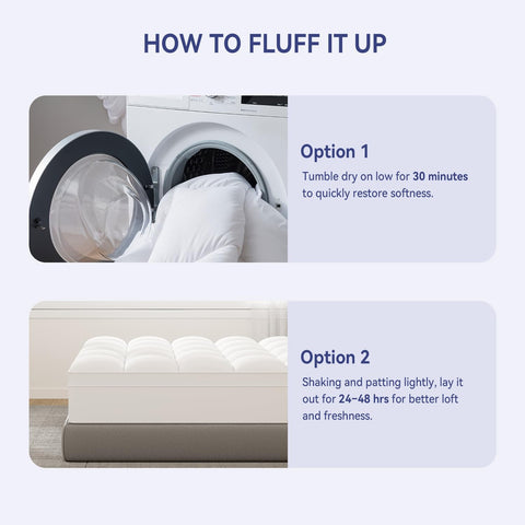 ELEMUSE Full Mattress Topper sizes-available for versatile bed fit
