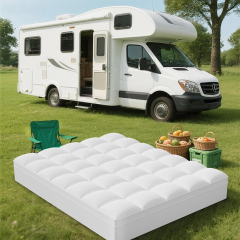 Deep pocket keeps topper secure on an 8–21 inch mattress depth