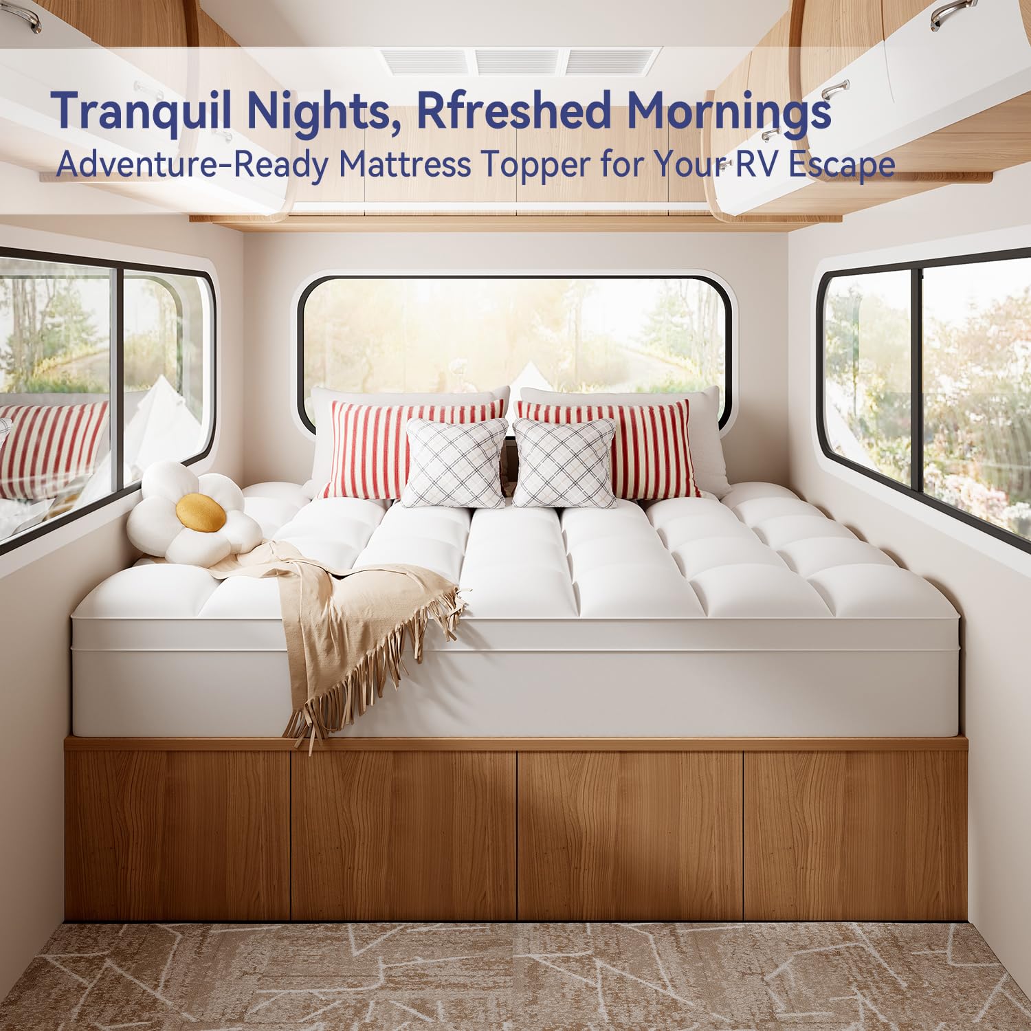 Overfilled 3D down-alternative filling provides plush loft and support