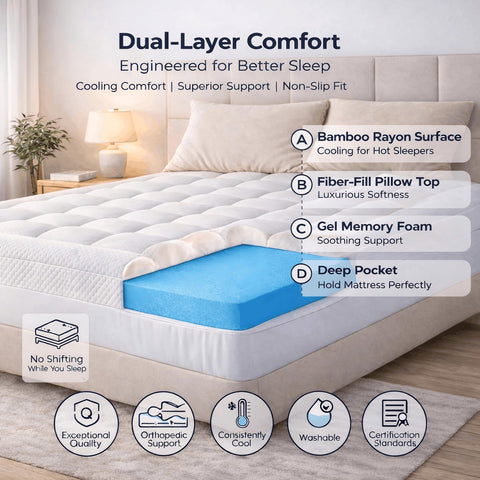 ELEMUSE soft pillowtop pad offers plush surface and gentle touch