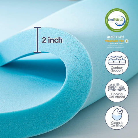 ELEMUSE topper on bed setup demonstrates instant comfort upgrade.