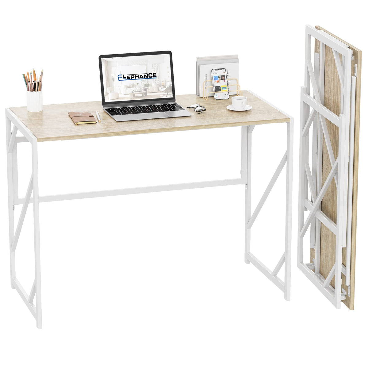 Elephance Folding Desk compact-setup; ideal for small spaces and quick organization.