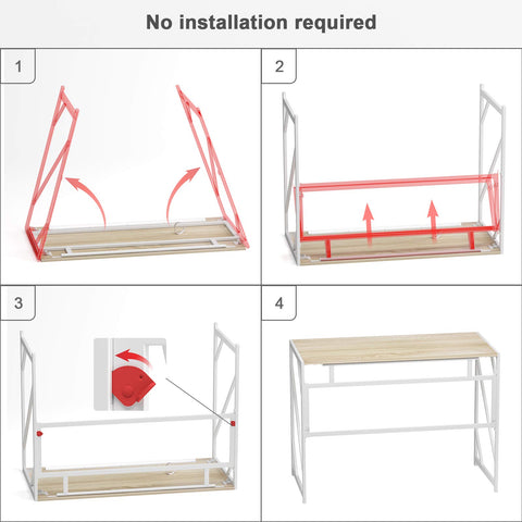 Elephance Folding Desk folded-storage with flat profile for easy closet storage.