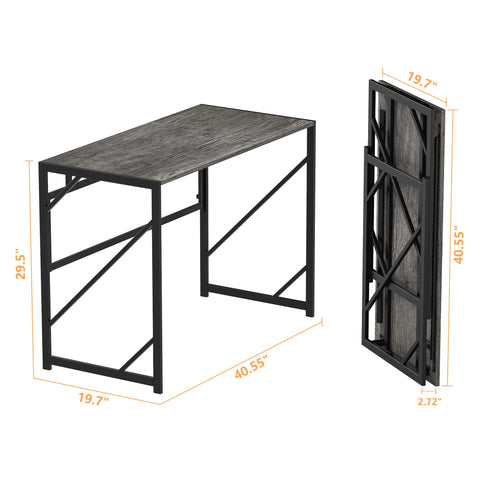 Elephance folding desk folded storage saves space when not in use.