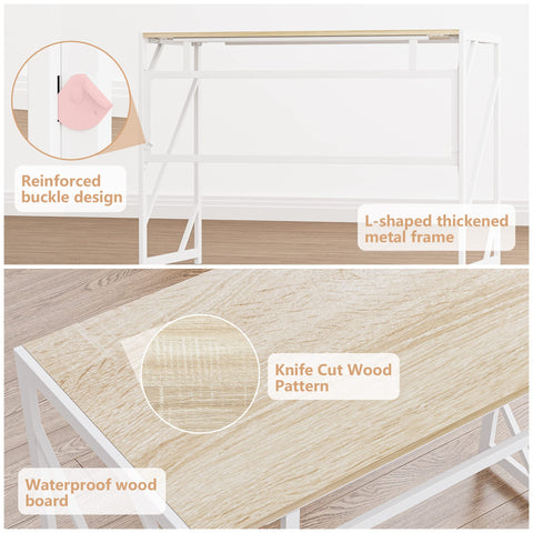 Elephance Folding Desk steel-frame highlights sturdy, durable construction for daily tasks.