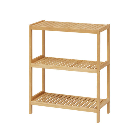 Elepude 3-tier bamboo bathroom shelf showcases sturdy storage for towels and toiletries.