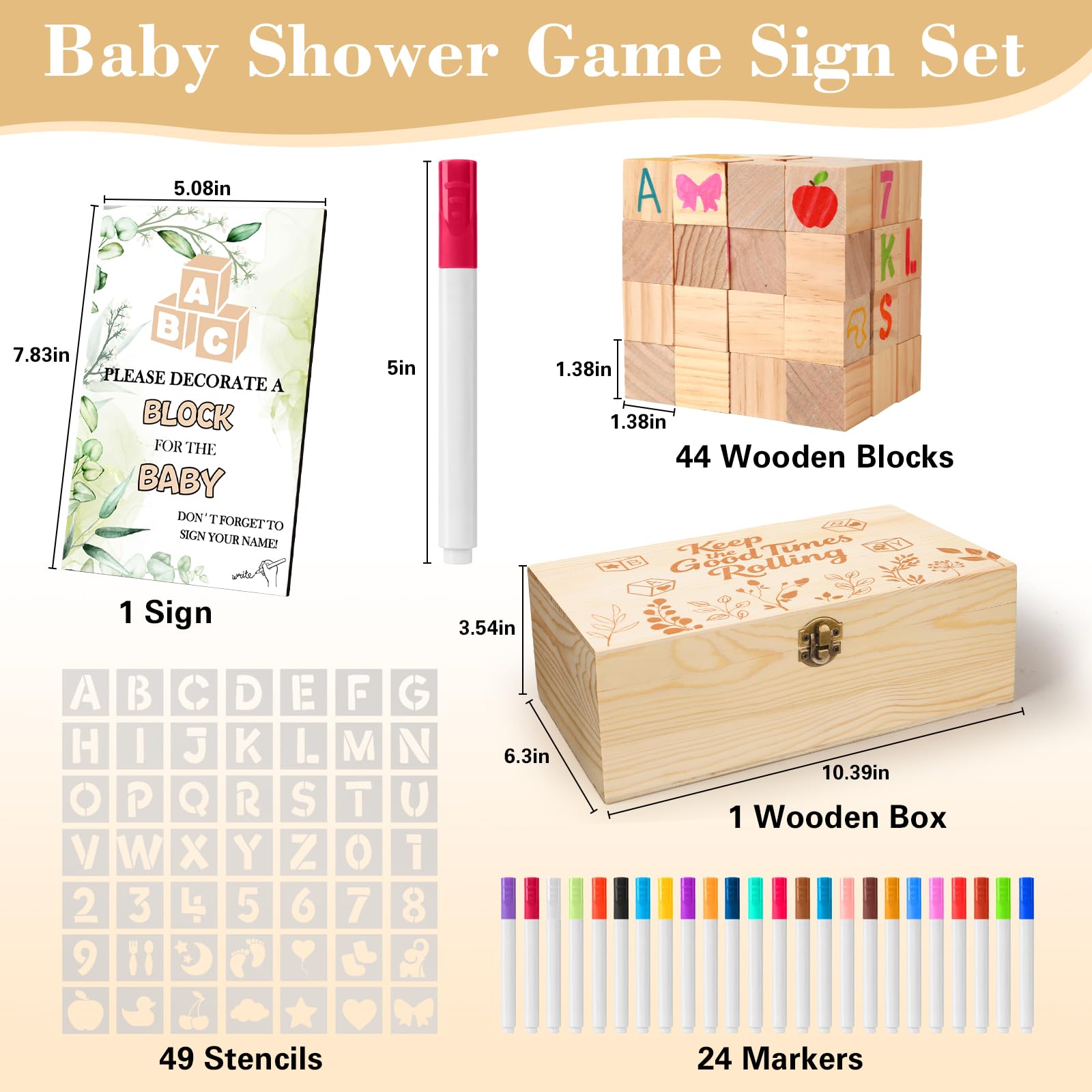 ELESTONE decorative sign displayed beside blocks for nursery decor.