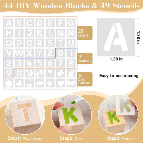 ELESTONE reusable stencils with letters and patterns.