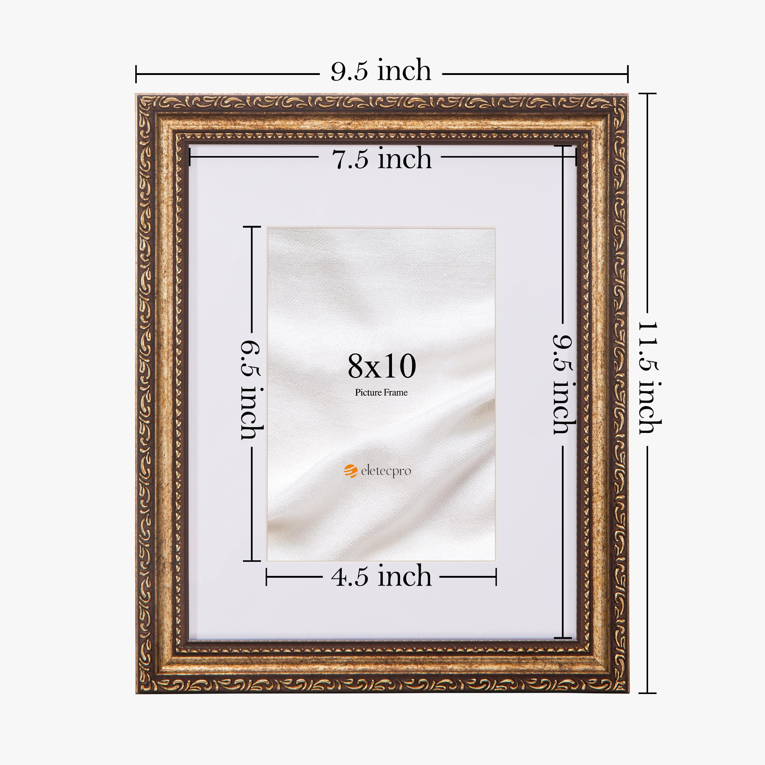 eletecpro 5x7 photo inset with mat display option for 8x10