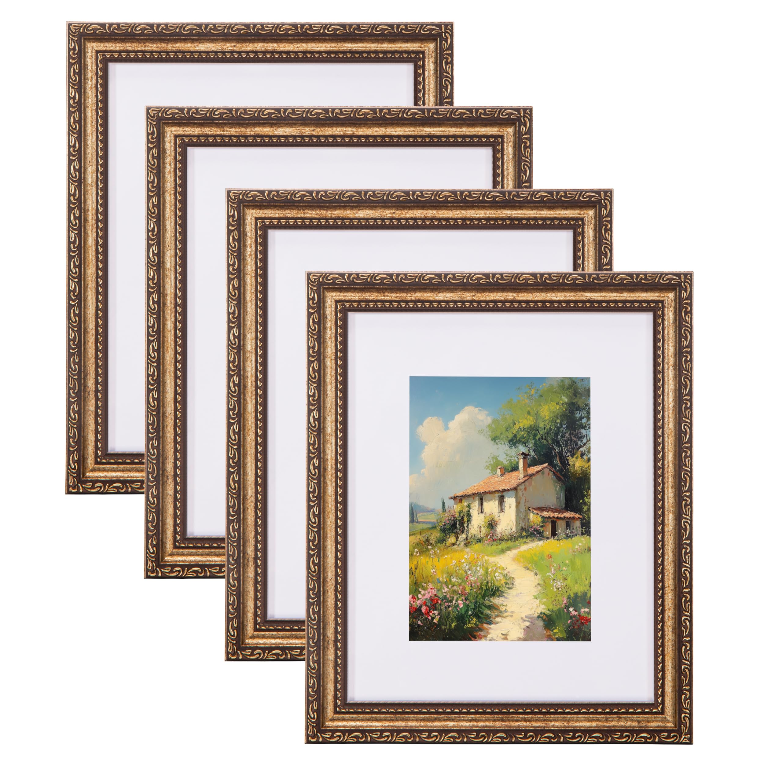 eletecpro 8x10 frame in gold glass protects photos with a classic shine