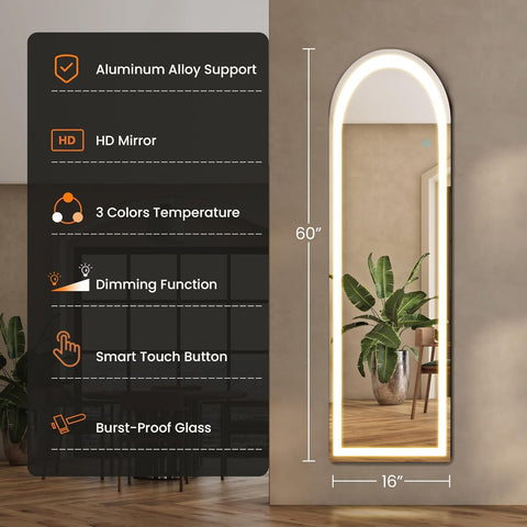 Elevon 60x16 floor mirror with stand for dressing room setups.