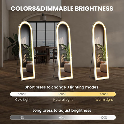 Elevon arched nano-glass mirror with clear, safe reflections.