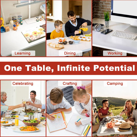 Elevon table easily seats eight people for larger gatherings.