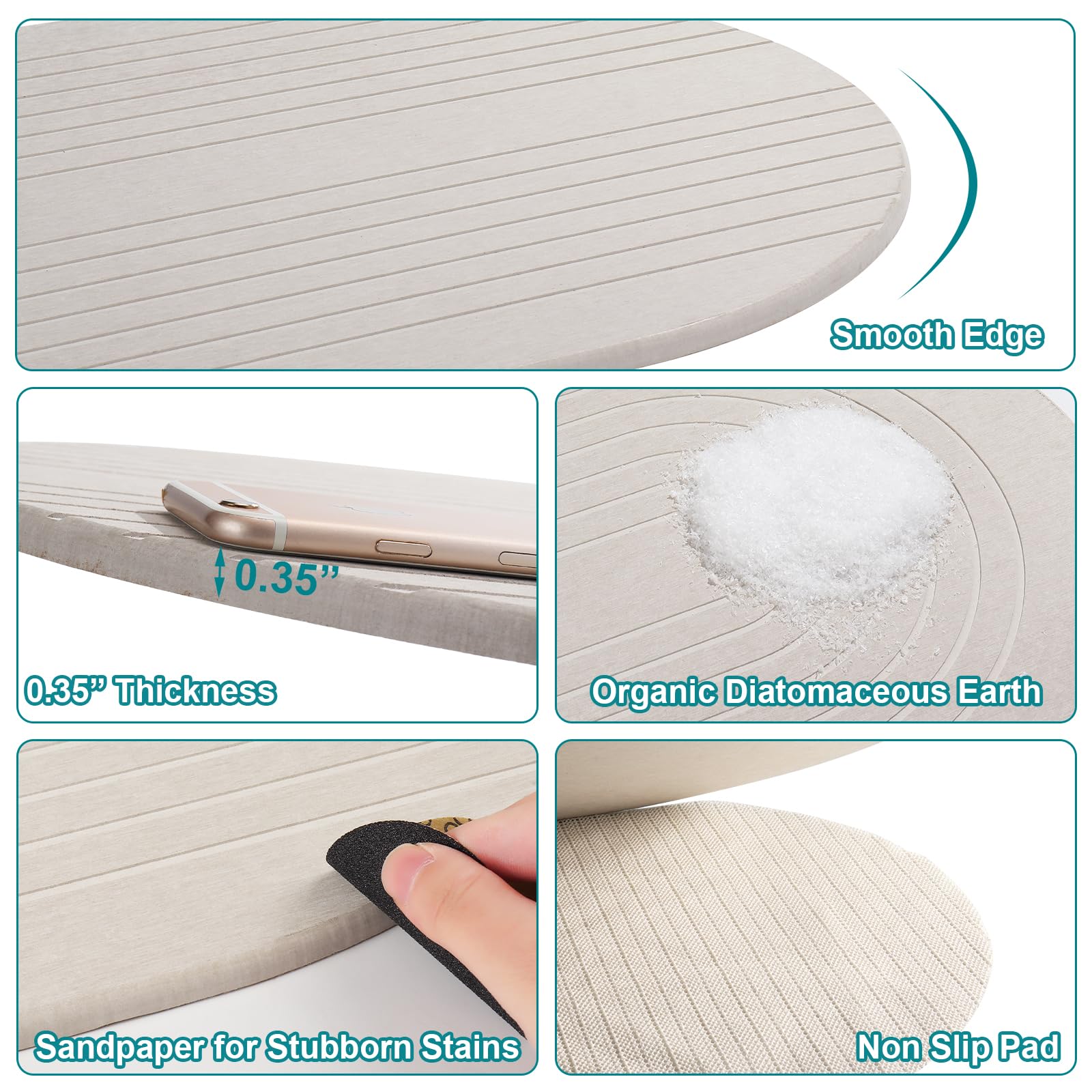 Elfcool mat is versatile for bathroom, kitchen counters, and pet bowls.