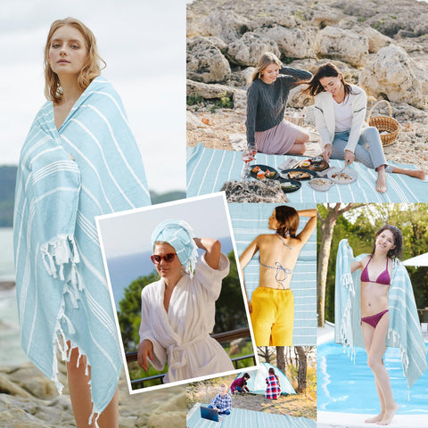 Eliamo beach towel ideal for beach, pool, and outdoor events.