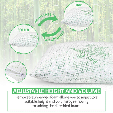 Elif Home Goods Elif King pillow case zipper showing easy cleaning and height adjustment