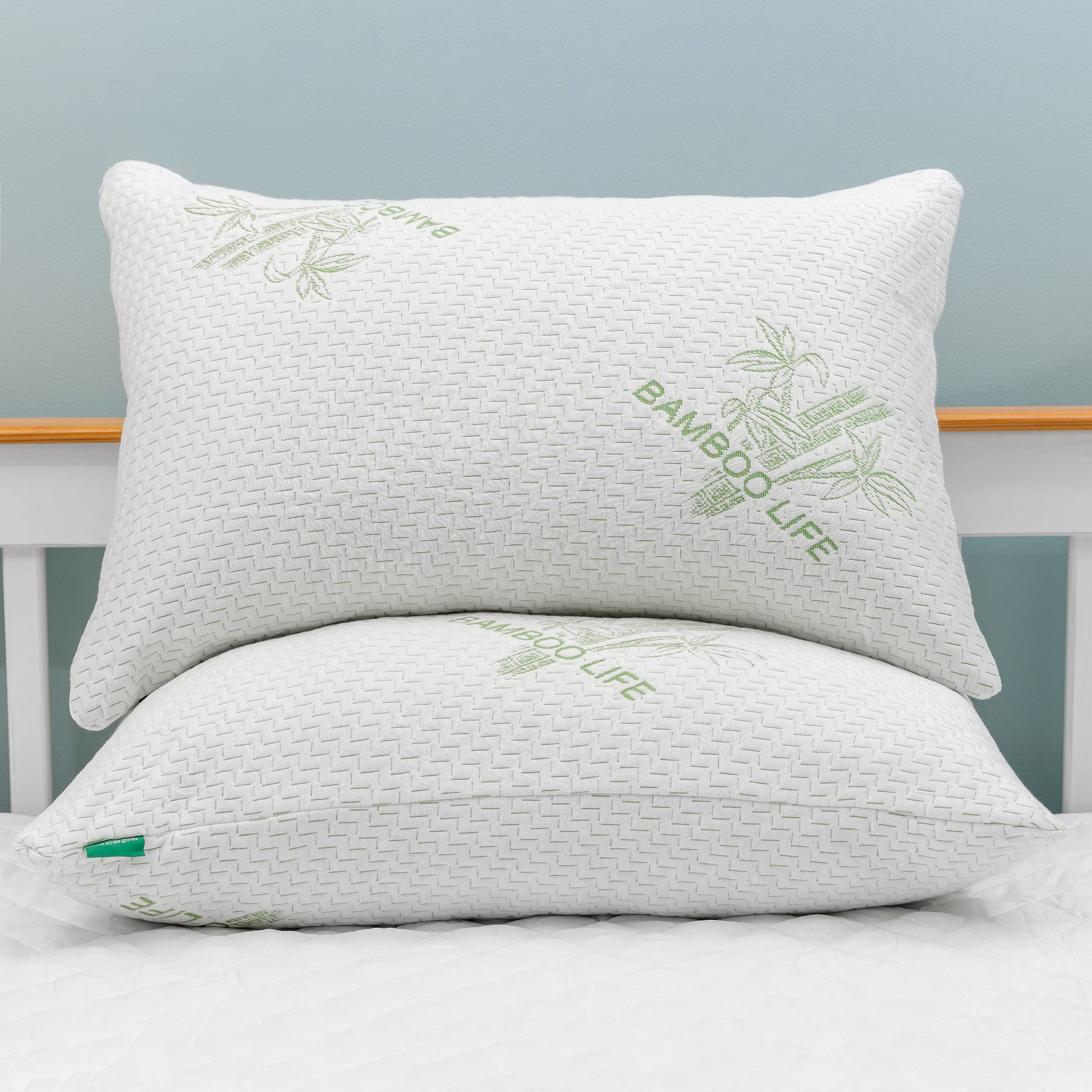 Elif Home Goods Elif King pillow top view with cooling shredded memory foam for all-night comfort