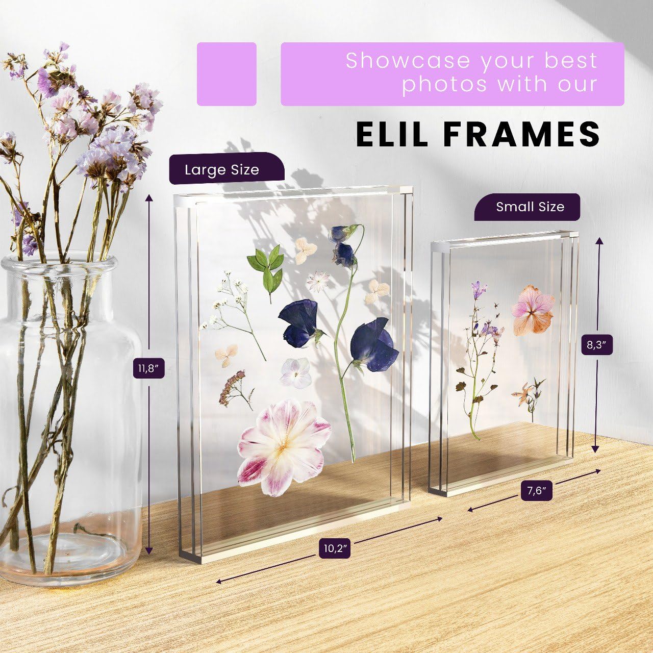 Elil Polaroid Fujifilm frame holds 8x10 photos for gallery-worthy arrangements.