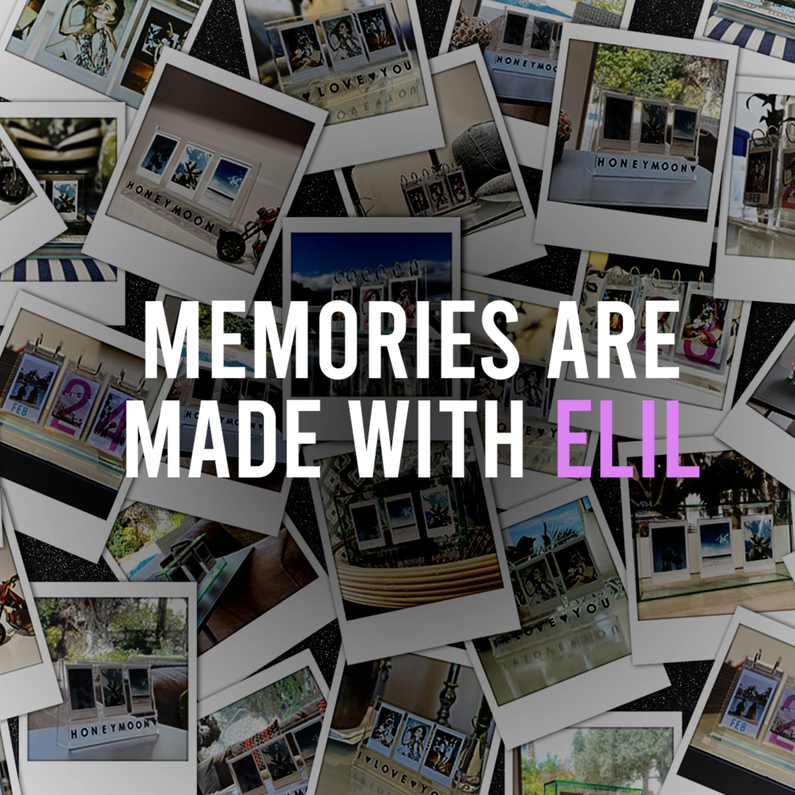 Elil Polaroid Fujifilm frame wedding/graduation memories on display.