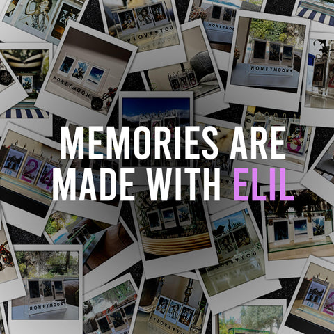 Elil Polaroid Fujifilm frame wedding/graduation memories on display.