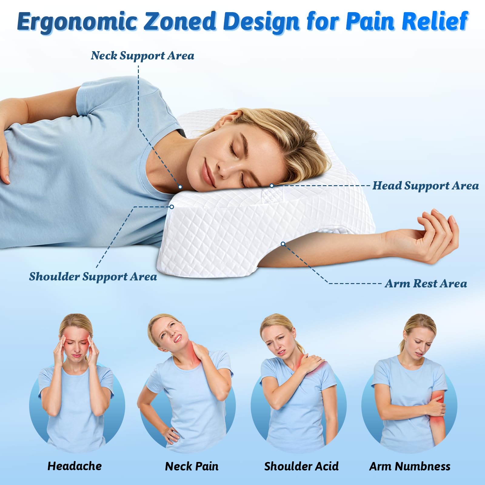 Eliteguard multi-hole design lets you adjust arm position easily while sleeping.