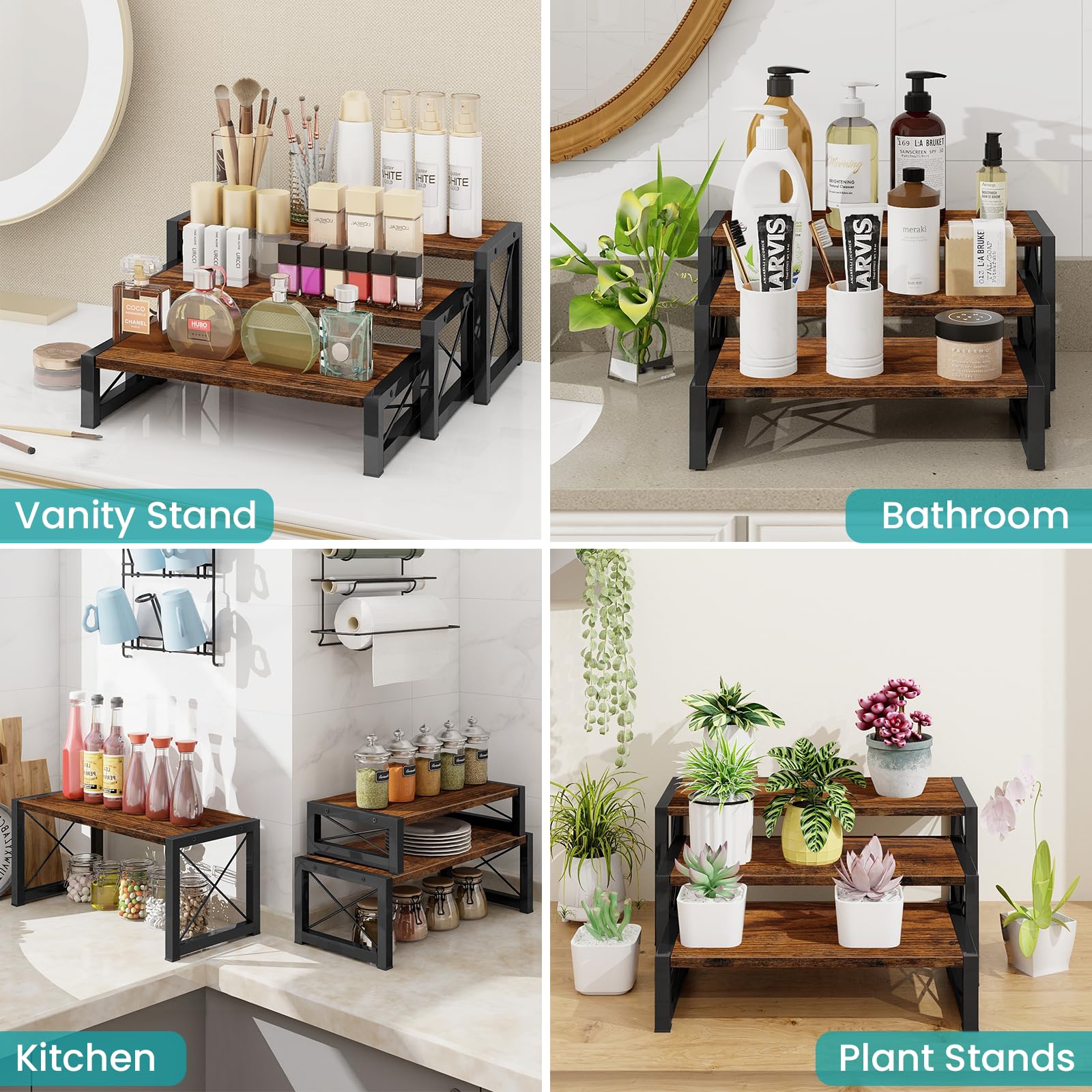ELITEROO wood display risers large for oversized treats and decor