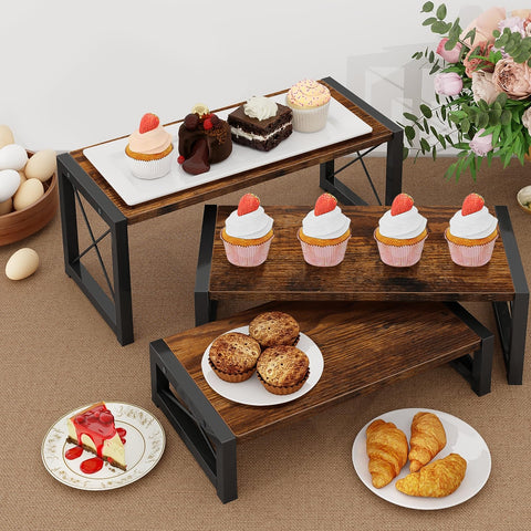 ELITEROO wood display risers medium for pastries or cosmetics