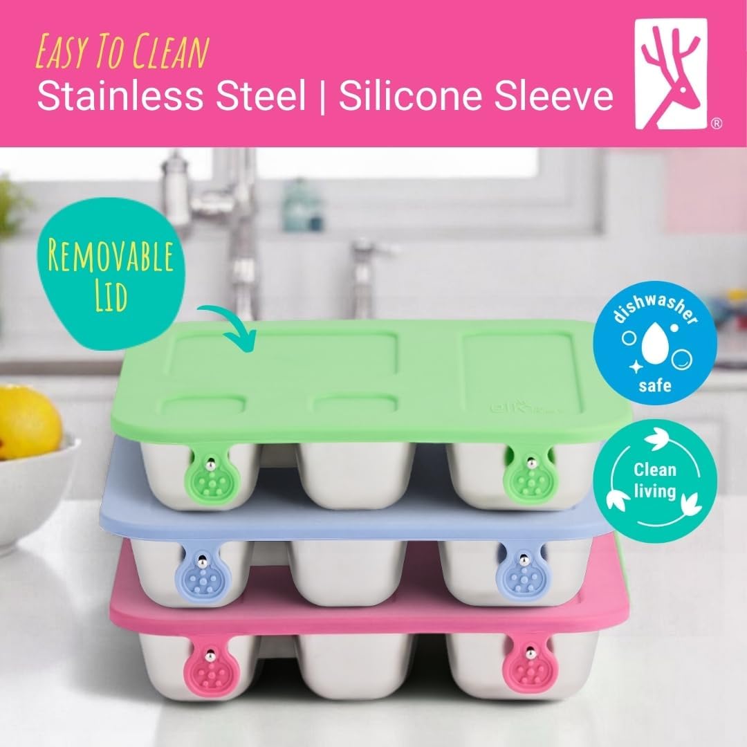 Elk and Friends dishwasher-safe lunchbox simplifies cleanup after school.