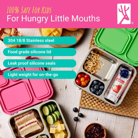 Elk and Friends bento box lid-removable highlights easy cleaning.
