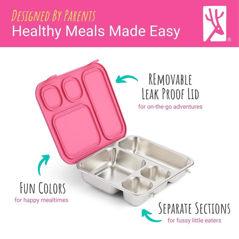 Elk and Friends stainless-steel base offers durable daily use for kids.