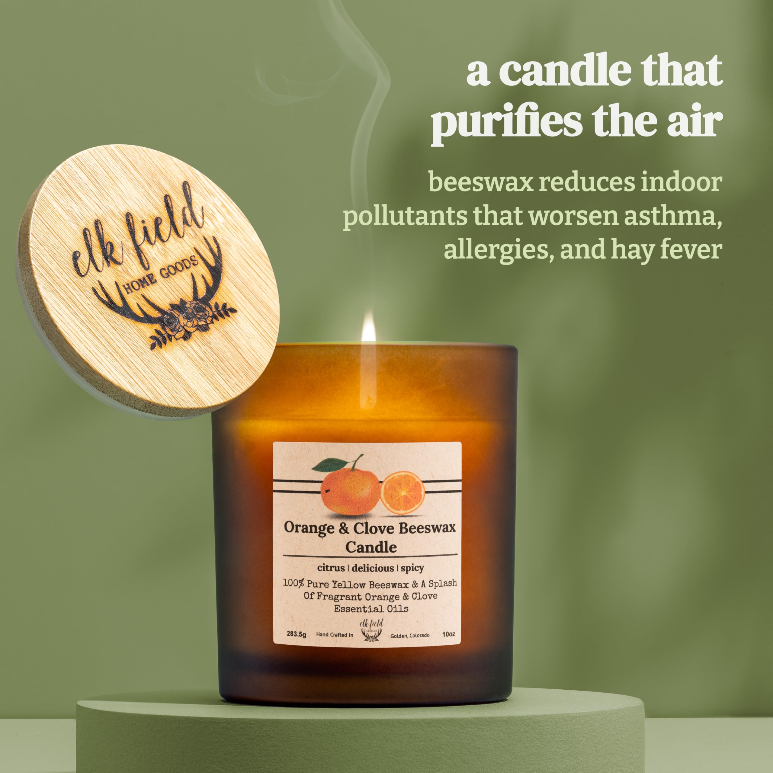 Elk Field Two-Ingredient Candle showcases simple purity and natural aroma.