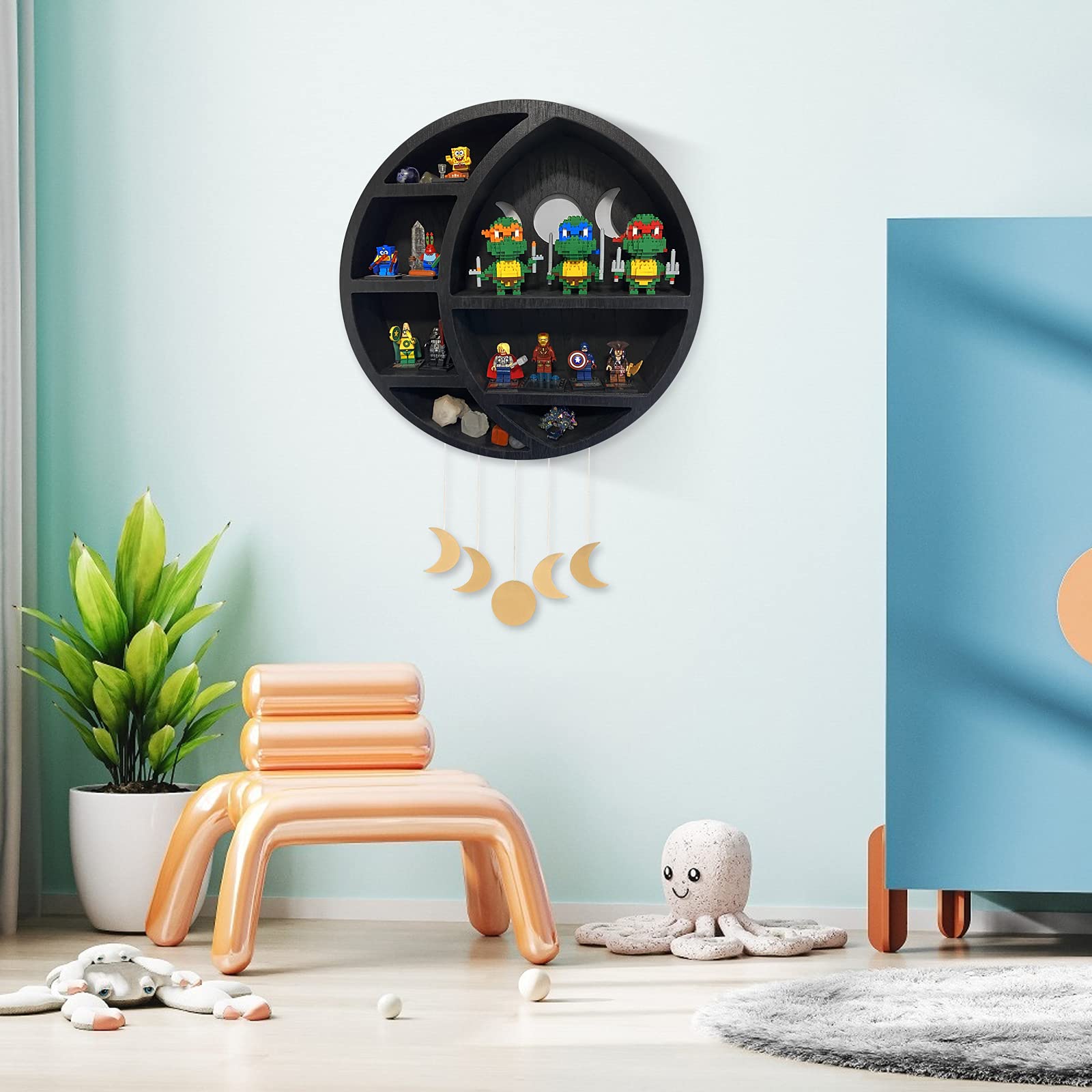 Ella and Emma five-shelf crystal holder keeps stones organized