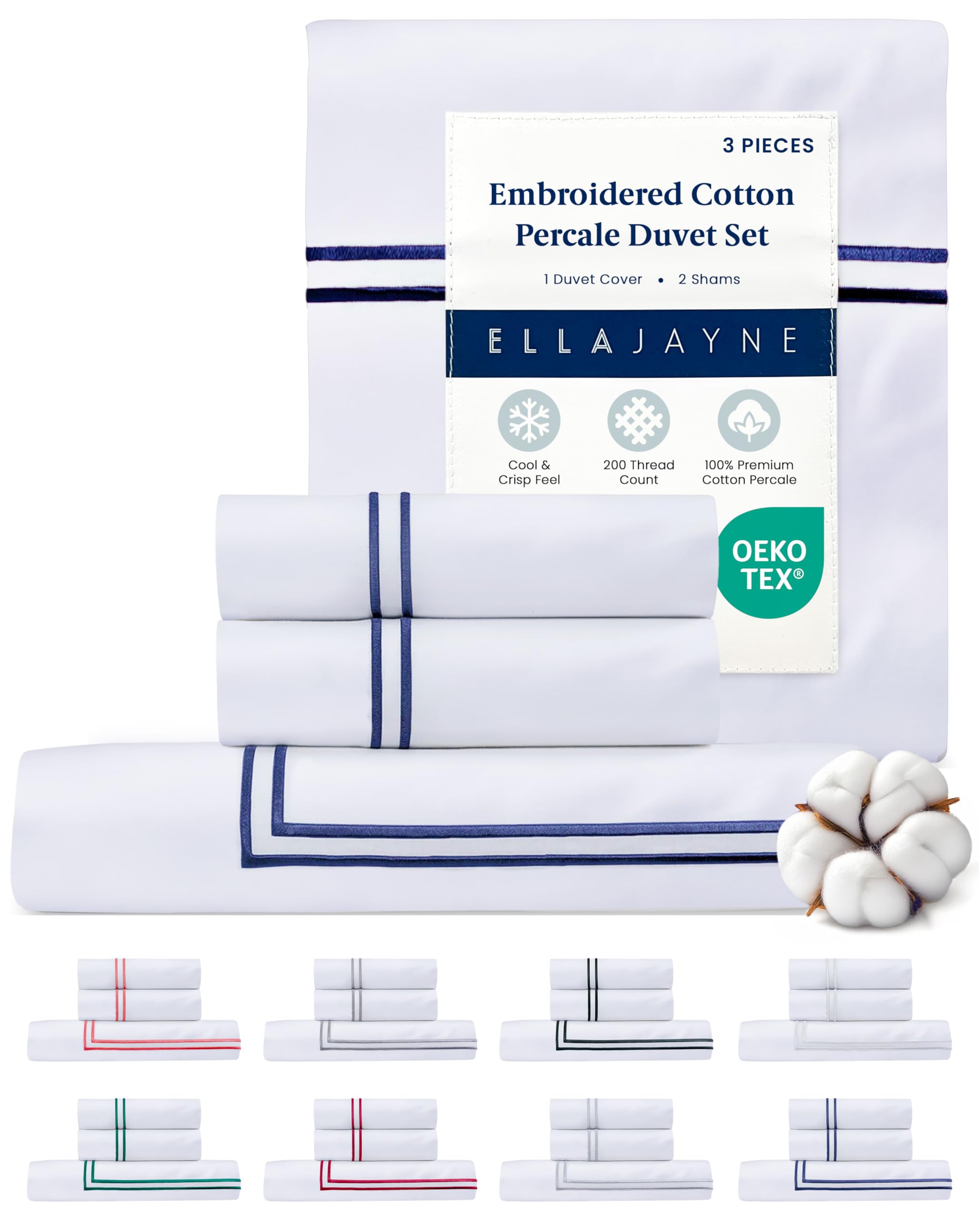 Ella Jayne navy pillow shams complete the set for a cohesive look