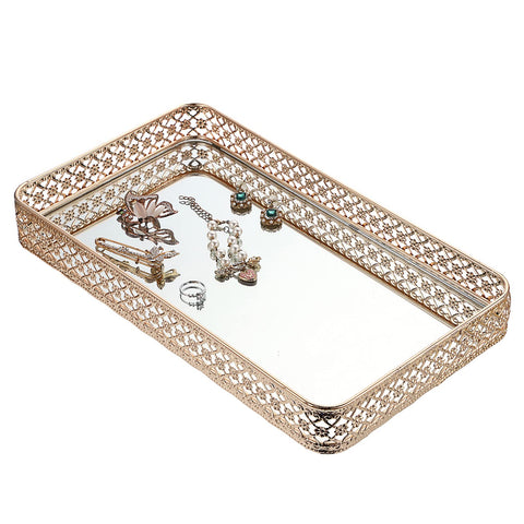 ELLDOO bedroom-bathroom-decor tray doubles as a chic desk or vanity display.
