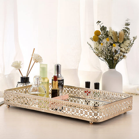 ELLDOO large-capacity tray stores cosmetics and jewelry in one elegant space.