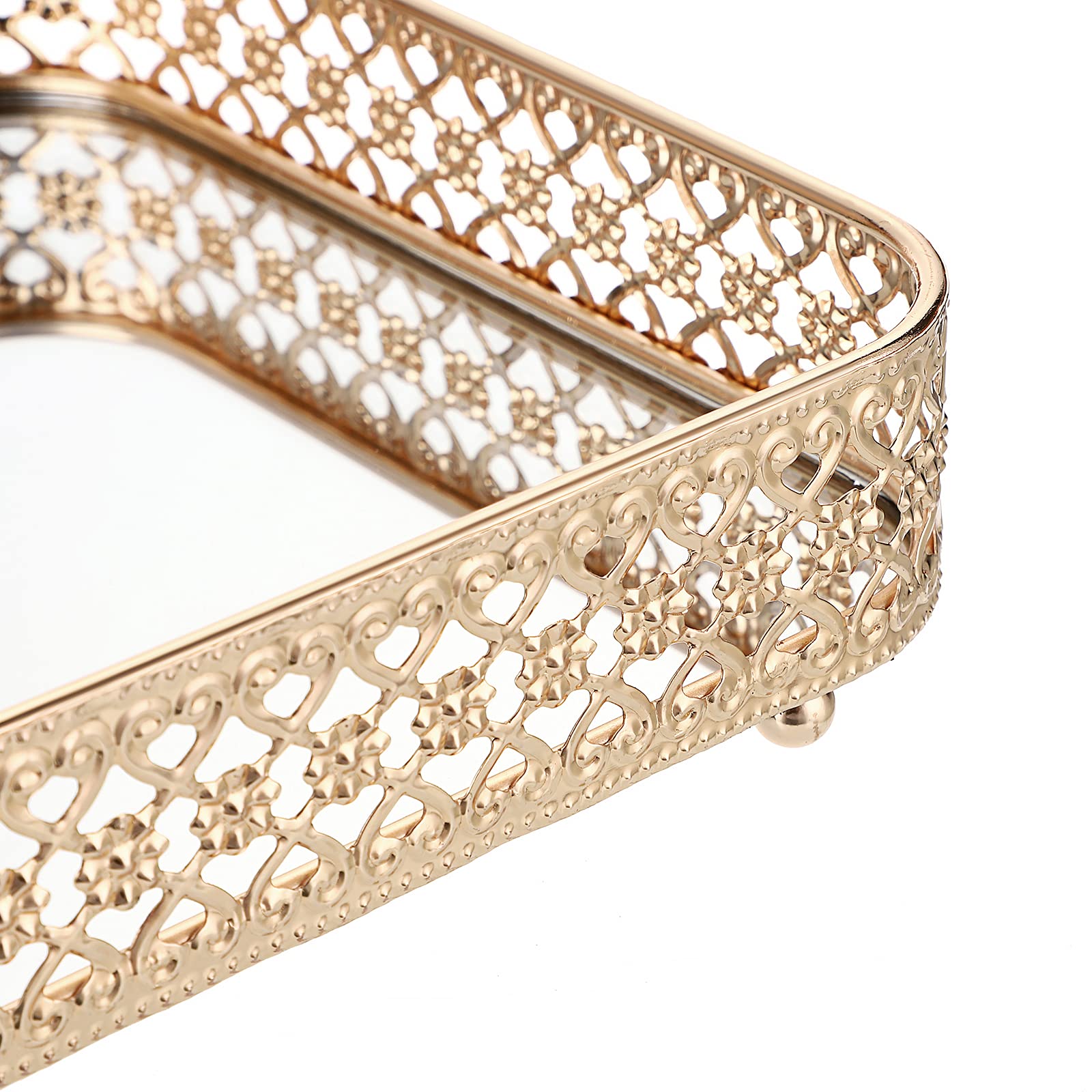 ELLDOO medium size vanity tray complements gold decor and space