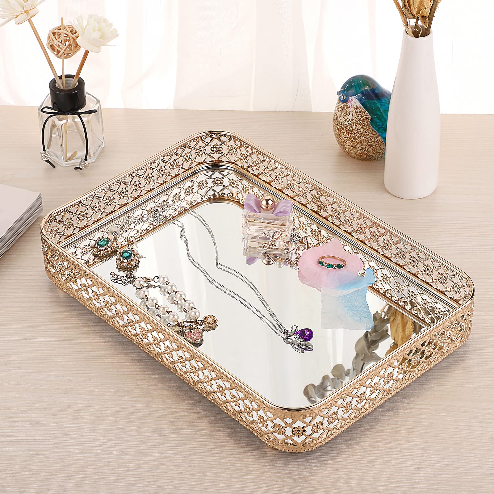 ELLDOO multipurpose tray for cosmetics, perfumes, or jewelry