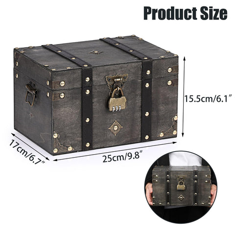ELLDOO treasure chest open lid shows interior storage for small treasures.