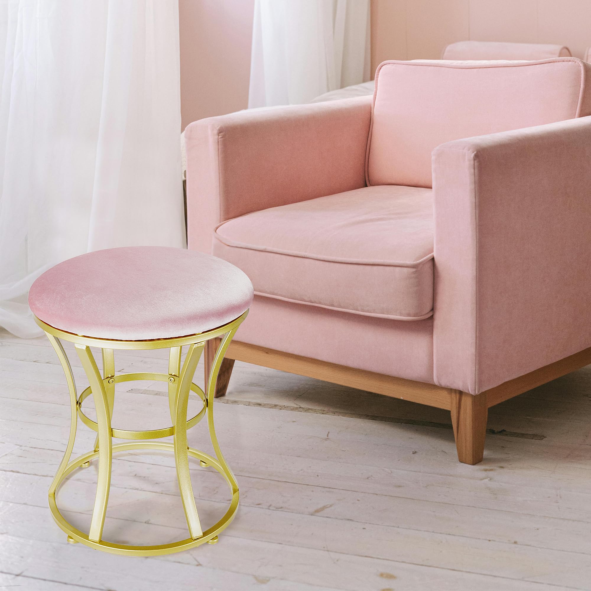 Ellensamqi modern vanity stool perfect for multiple rooms and uses.