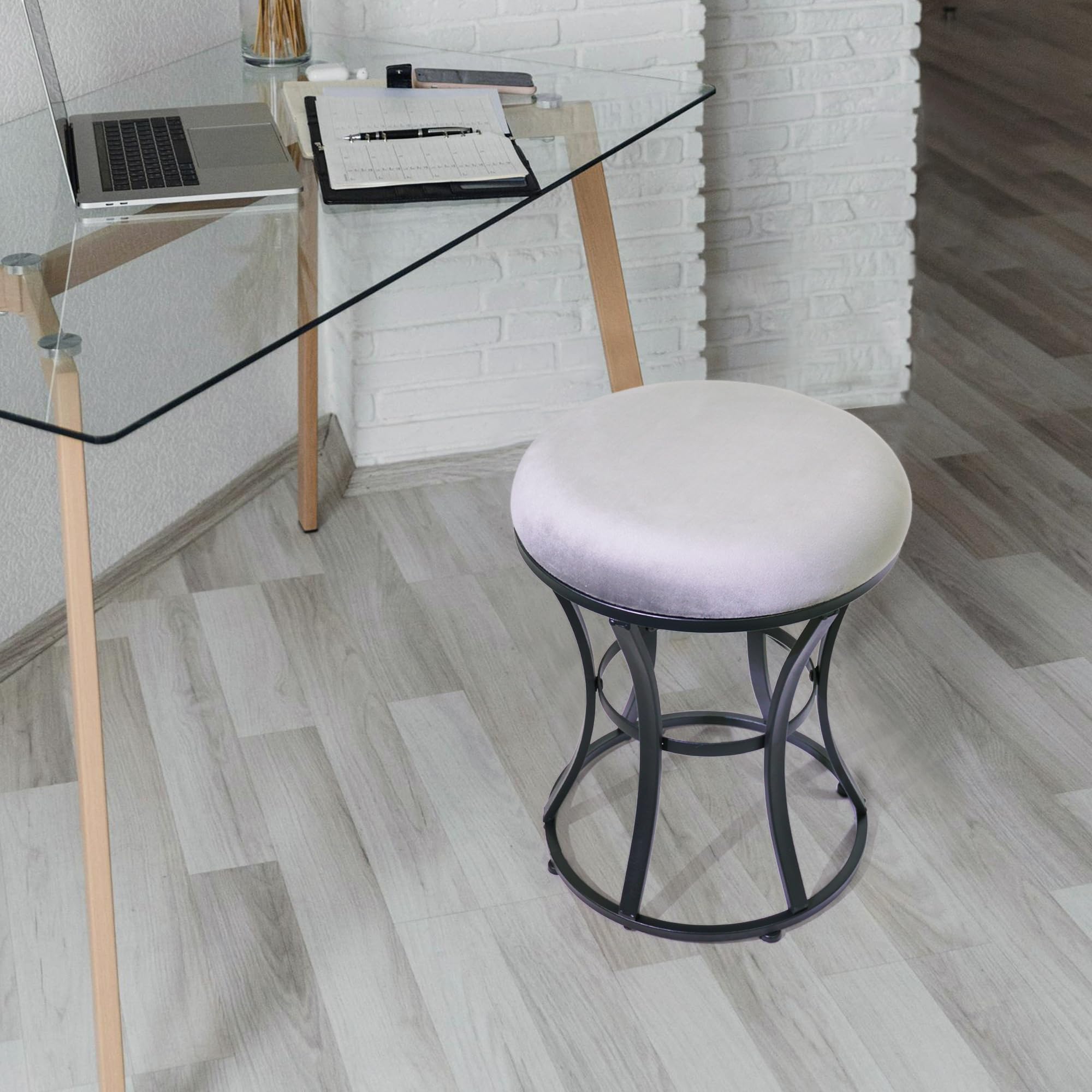 Entryway Ellensamqi stool provides extra seating when needed