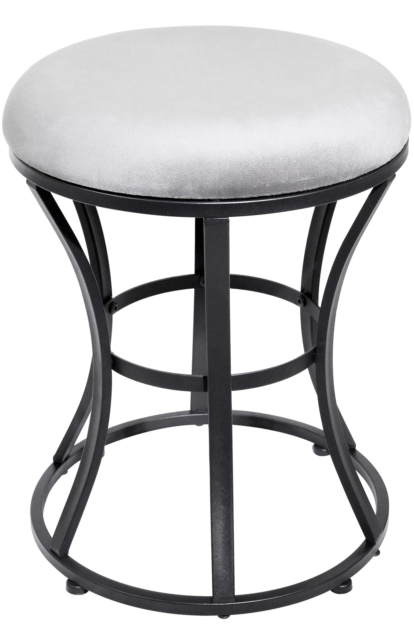 Ellensamqi vanity stool with grey round velvet seat for makeup routines