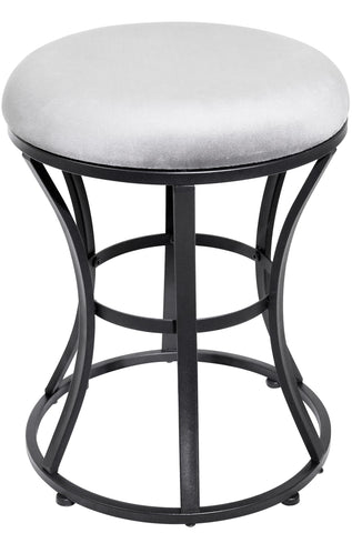 Ellensamqi vanity stool with grey round velvet seat for makeup routines