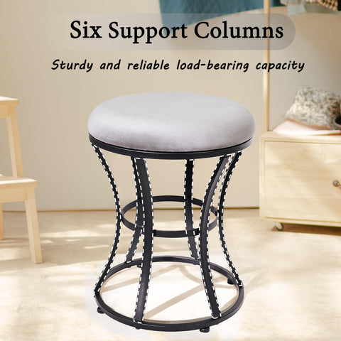 Ellensamqi vanity stool in makeup room for efficient grooming