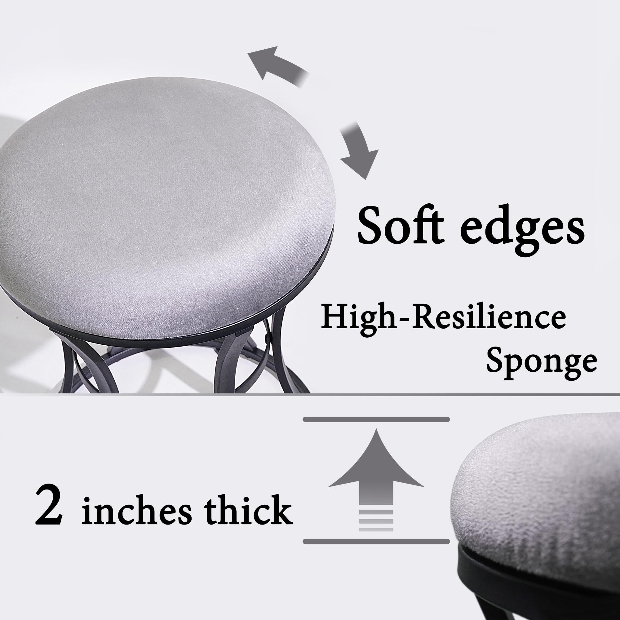 Six powder-coated legs improve stability on any floor
