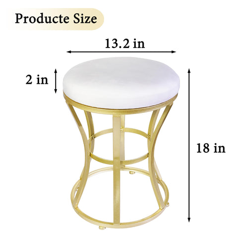 Ellensamqi velvet round vanity stool gold legs adds luxury to vanity setup