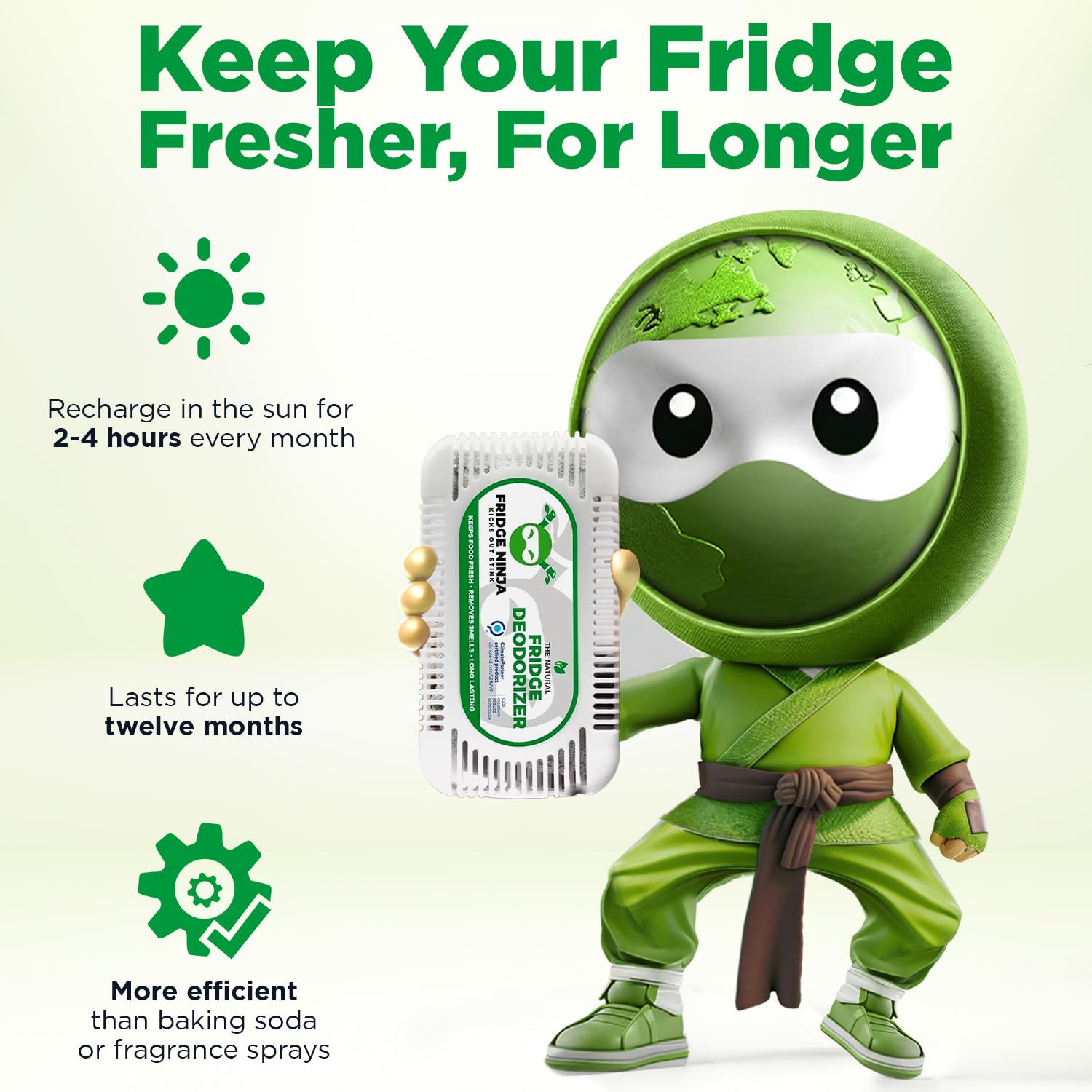 Ellis Harper Fridge Ninja charcoal absorber in fridge showcasing humidity control.
